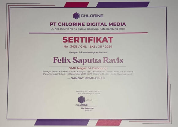 Chlorine Digital Media Apprenticeship Certificate 2024