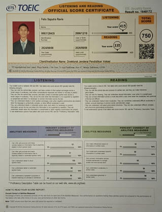 Toeic Certificate 2024